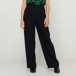 Jane Lamerton Button Seam Pant Black 11 Jane Lamerton Button Seam Pant Black -Women's Clothing store online BP645784001 black