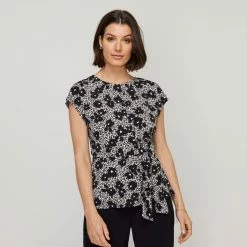 Jane Lamerton Side Tie Jersey Top Animal