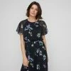 Khoko Smart Women's Raglan Sleeve Midi Dress Black Floral -Women's Clothing store online BP646099002 blk flor 5