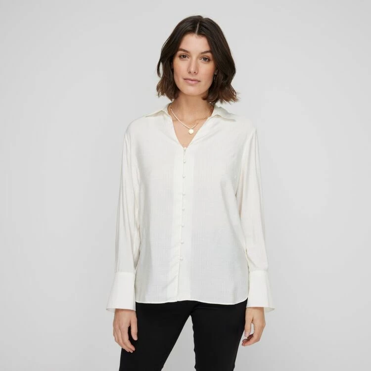 Khoko Smart Women's Split Cuff Shirt Ivory 3 Khoko Smart Women's Split Cuff Shirt Ivory