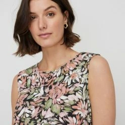 Khoko Smart Women's Ruched Hem Sleeveless Jersey Top Magnolia