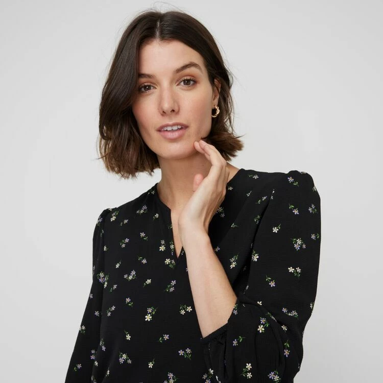 Khoko Smart Flounce Tunic Dress Black Floral 4 Khoko Smart Flounce Tunic Dress Black Floral - Image 2