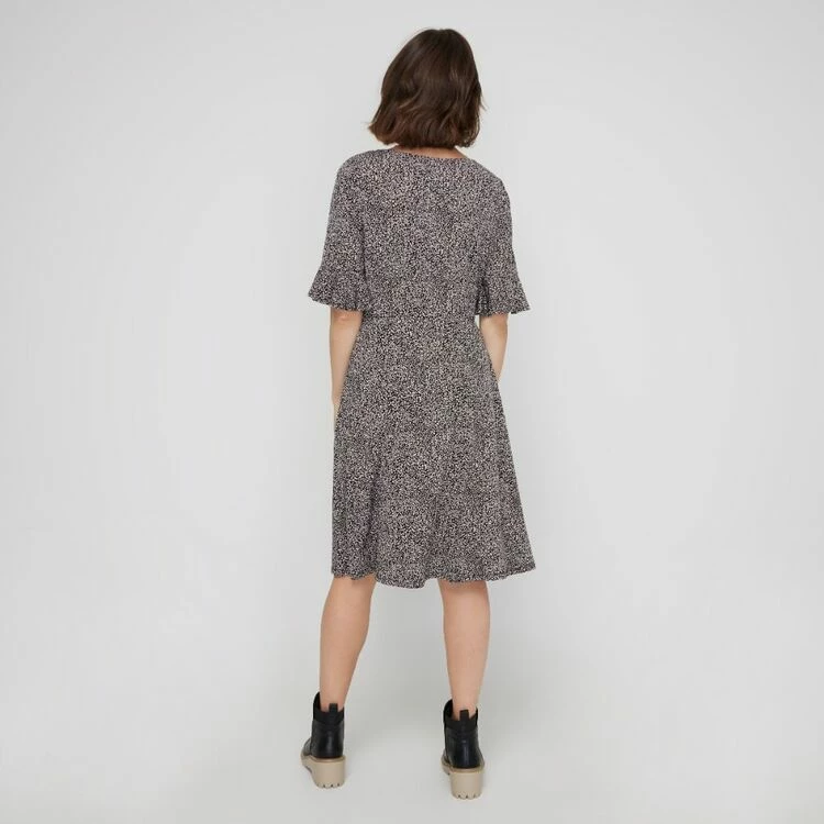 Khoko Smart Jersey Bell Sleeve Dress Spot Print 6 Khoko Smart Jersey Bell Sleeve Dress Spot Print - Image 4