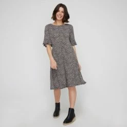 Khoko Smart Jersey Bell Sleeve Dress Spot Print 11 Khoko Smart Jersey Bell Sleeve Dress Spot Print -Women's Clothing store online BP646105008 spot prn