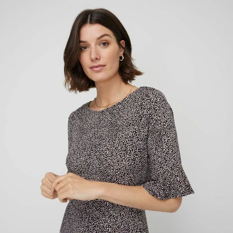 Khoko Smart Jersey Bell Sleeve Dress Spot Print 4 Khoko Smart Jersey Bell Sleeve Dress Spot Print - Image 2
