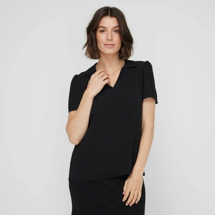 Khoko Smart Johnny Collar Top Black 3 Khoko Smart Johnny Collar Top Black