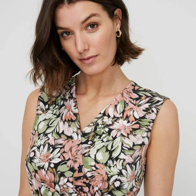 Khoko Smart Women's Wrap Front Jersey Sleeveless Dress Magnolia 4 Khoko Smart Women's Wrap Front Jersey Sleeveless Dress Magnolia - Image 2