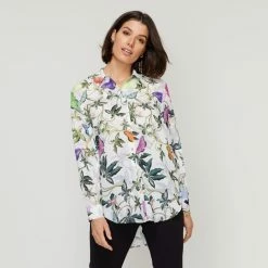 Leona Edmiston Ruby Ivory Butterfly Shirt Butterfly -Women's Clothing store online BP646119001 butterfly