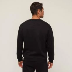 Bronson Basic Forbes Plain Crew Neck Fleece Black -Women's Clothing store online BP646143005 black 2