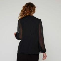 Jane Lamerton Front Tuck Blouse Black -Women's Clothing store online BP646382001 black 2