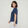 Savannah Spot Print Viscose Top Blue Spot
