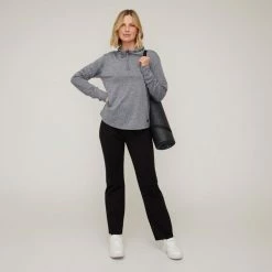 LMA Active LMA Hooded Marle Top Charcoal Marle