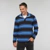 JC Lanyon Lincoln Funnel Neck Multi Stripe Rugby Black & Blue -Women's Clothing store online BP646608010 blk blu 8