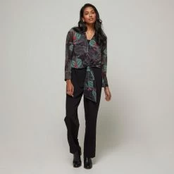 JB Jayson Brunsdon Jayson Brunsdon Tie Front Shirt Shadow -Women's Clothing store online BP646835001 shadow 3