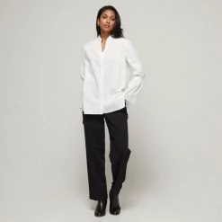 JB Jayson Brunsdon Jayson Brunsdon Flared Sleeve Shirt White -Women's Clothing store online BP646839001 white 3
