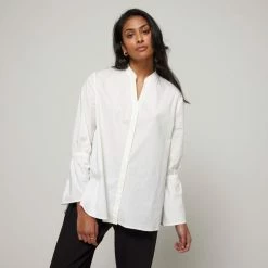 JB Jayson Brunsdon Jayson Brunsdon Flared Sleeve Shirt White