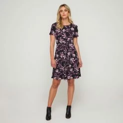 Khoko Smart Women's Jersey Tie Front Dress Pink Floral 13 Khoko Smart Women's Jersey Tie Front Dress Pink Floral -Women's Clothing store online BP647071002 pink floral