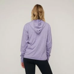 LMA Hooded Full Zip Top Lavender Marle -Women's Clothing store online BP647285005 lav mle 2