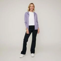 LMA Hooded Full Zip Top Lavender Marle -Women's Clothing store online BP647285005 lav mle 3