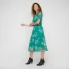 Khoko Smart Raglan Sleeve Midi Dress Green Floral -Women's Clothing store online BP647498002 grn flor 5