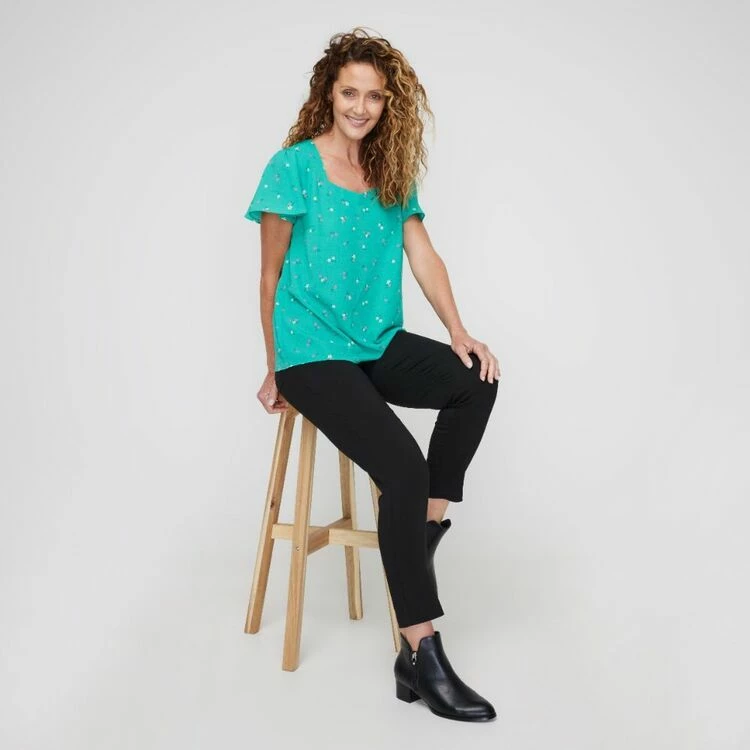 Khoko Smart Sweetheart Flutter Top Green Floral Green Floral 3 Khoko Smart Sweetheart Flutter Top Green Floral Green Floral