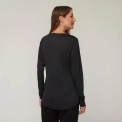 Fila Amelia Long Sleeve Top Black -Women's Clothing store online BP647539003 black 2