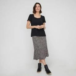 Khoko Smart Sweetheart Flutter Top Black Black -Women's Clothing store online BP647581002 black 3