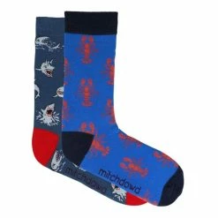 Mitch Dowd Shark And Lobster Socks 2 Pack Men's Socks -Women's Clothing store online SP 602641 2
